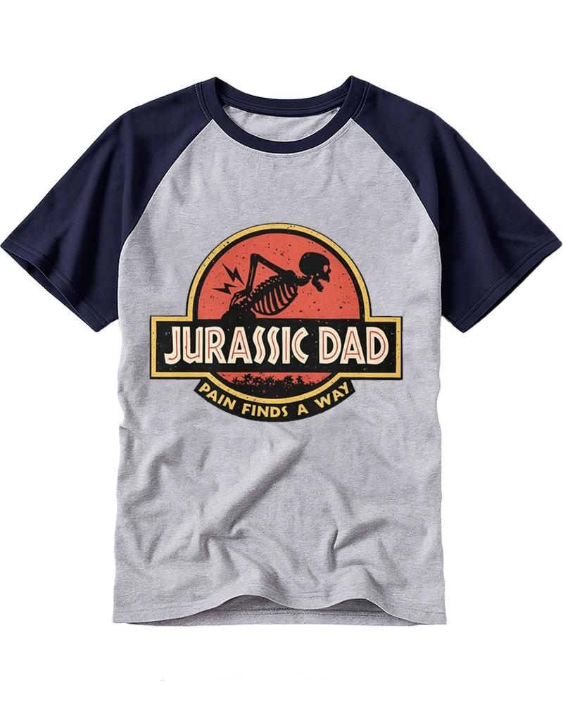 Jurassic DAD Pain Finds A Way 1990s Raglan Baseball T-Shirt image 1