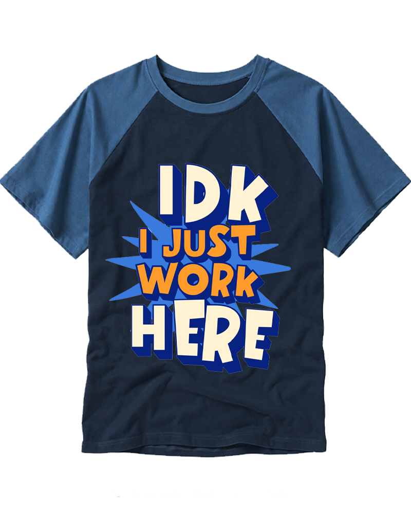 Just Work Here 2000s Raglan Baseball T-Shirt image 1