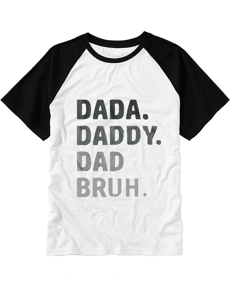 Dada Daddy Dad Bruh 1970s Raglan Baseball T-Shirt image 1