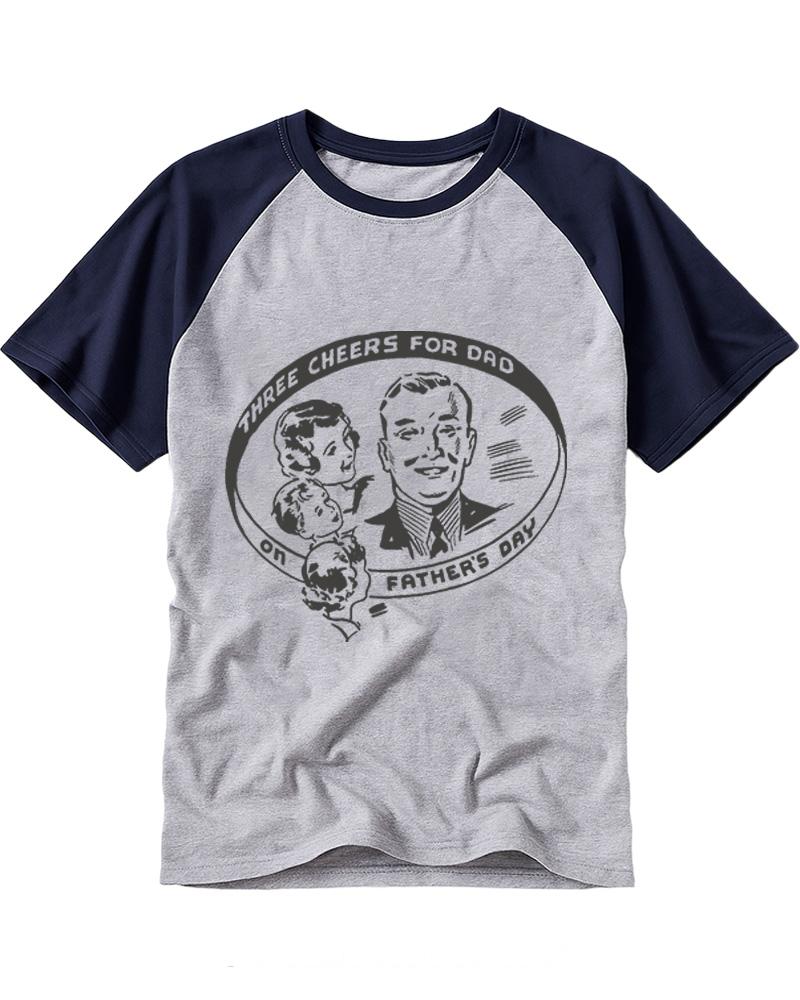 Three Cheers For Dad 1950s Raglan Baseball T-Shirt image 1