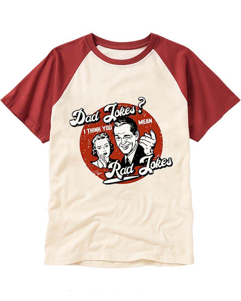 You Mean Rad Jokes 1950s Raglan Baseball T-Shirt image 1