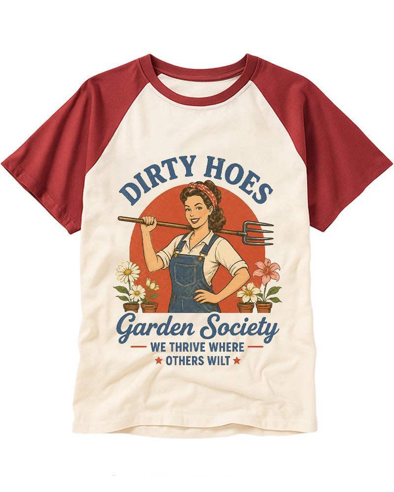 Dirty Hoes Garden Society 1950s Raglan Baseball T-Shirt image 1