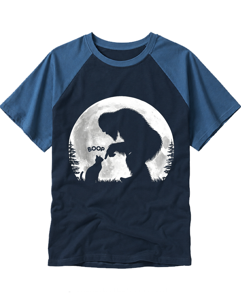 Hand Boop Nose Bigfoot 1970s Raglan Baseball T-Shirt image 1