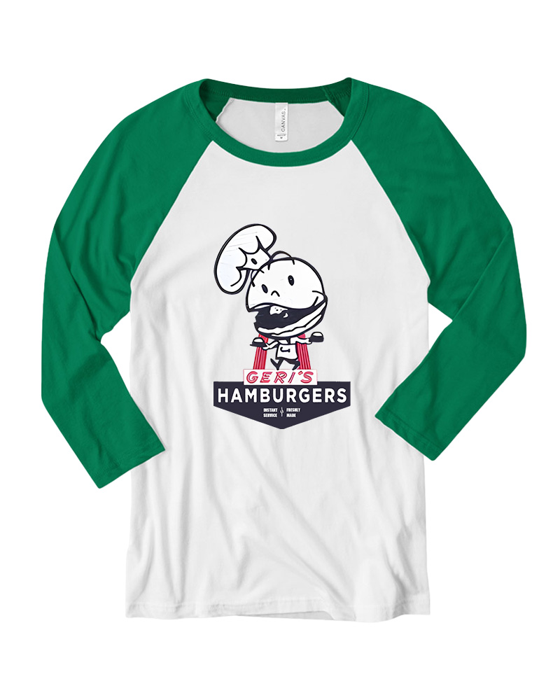 Geri's Hamburgers Rockford 1970s Long Sleeve Raglan T-Shirt image 1