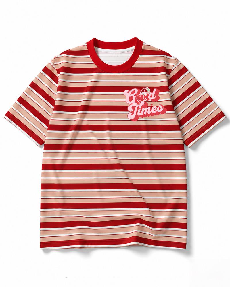 Good Times 1970s Eco Oversized Striped Ringer T-Shirt image 1