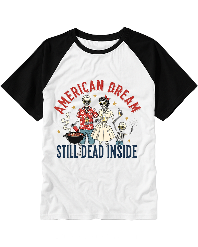 American Dream Still Dead Inside 1950s Raglan Baseball T-Shirt image 1