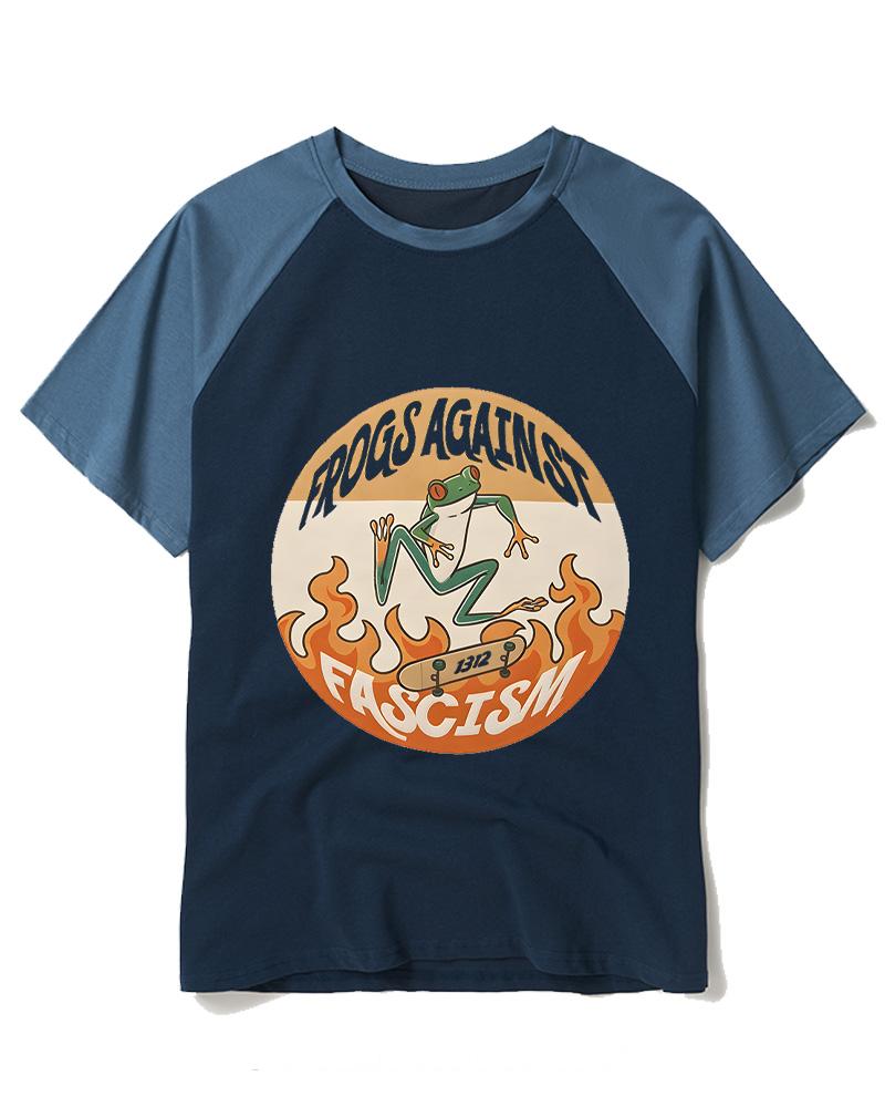 Frogs Against Fascism Classic 1980s Raglan Baseball T-Shirt image 1