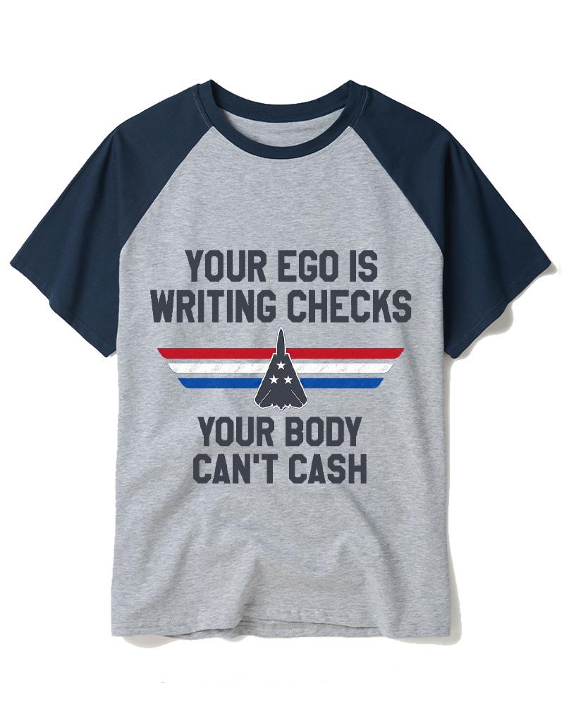 Ego Checks Movie Quote 1980s Raglan Baseball T-Shirt image 1