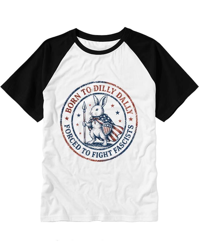 Born To Dilly Dally 1950s Raglan Baseball T-Shirt image 1
