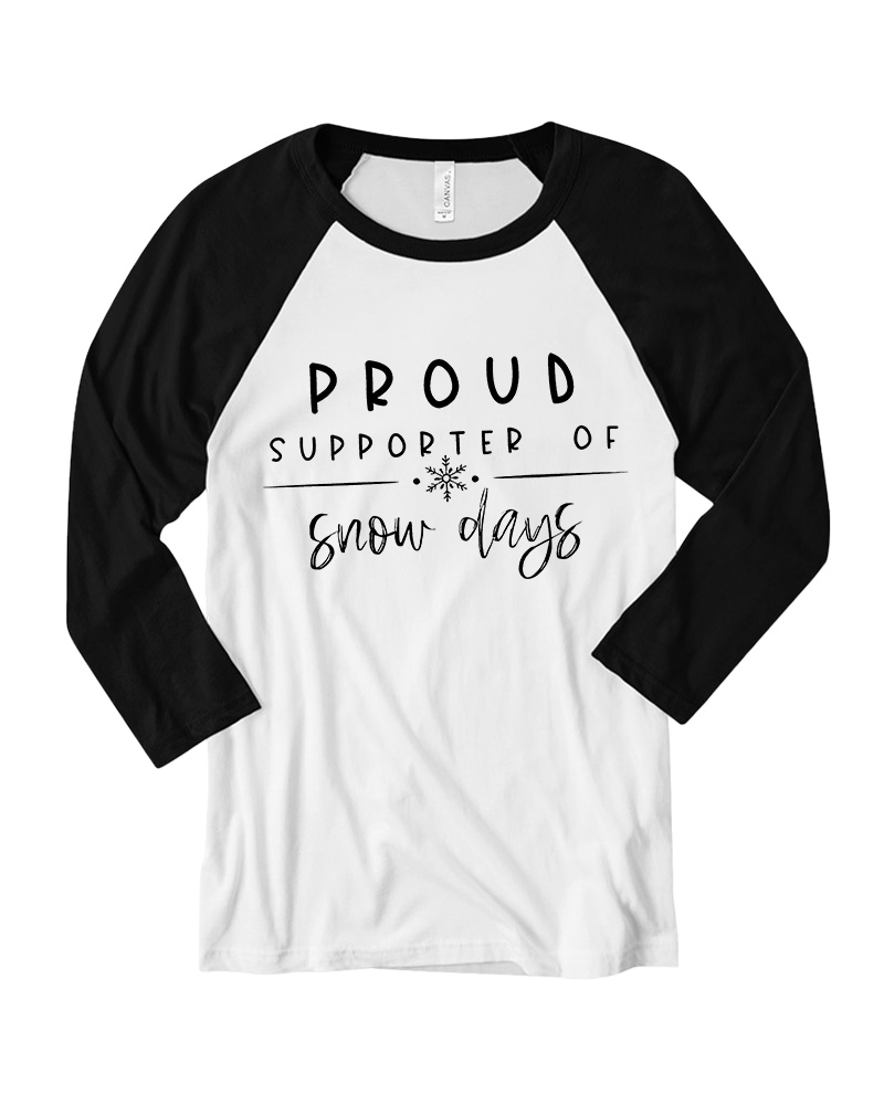 Retro Snow Day Graphic Children’s book Long Sleeve Raglan T-Shirt image 1
