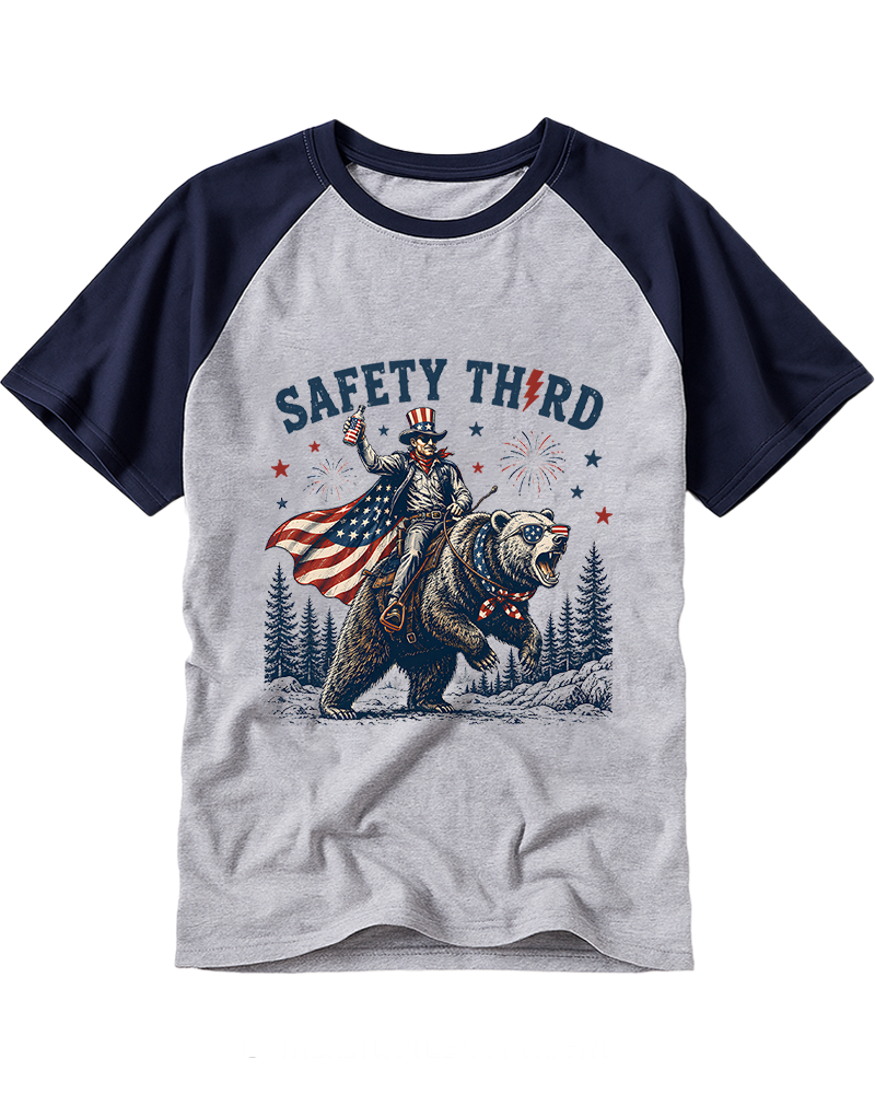 Safety Third 1950s Raglan Baseball T-Shirt image 1