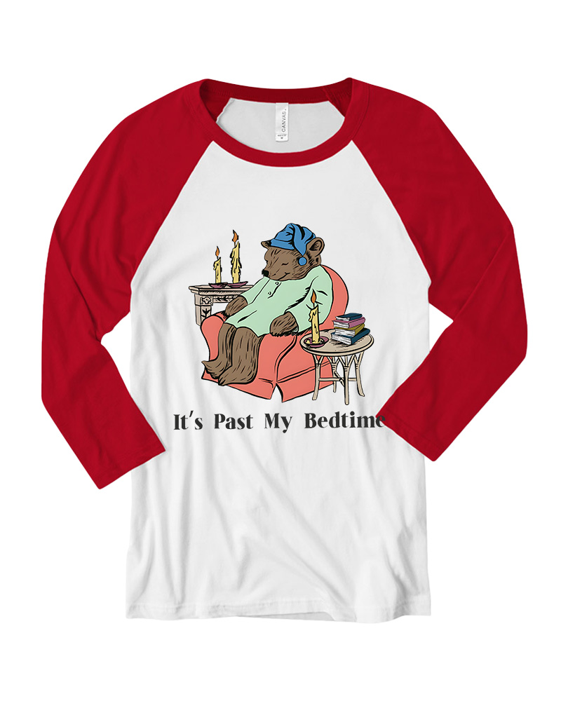 It's Past My Bedtime Long Sleeve Raglan T-Shirt image 1