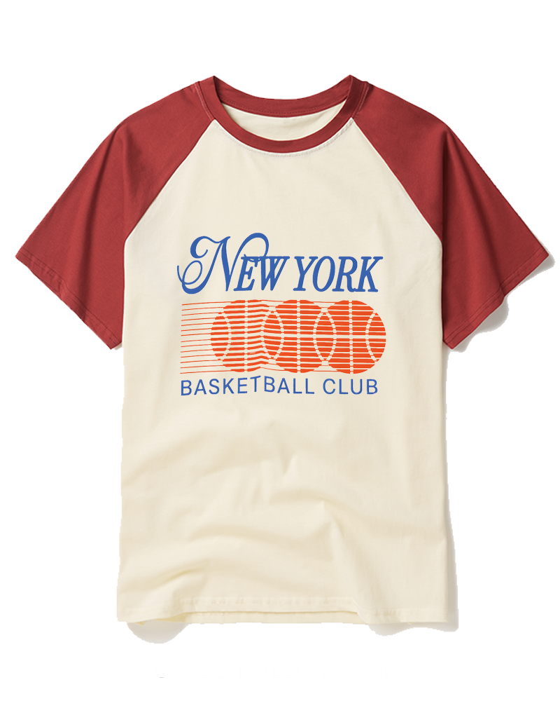 1990s New York Basketball Graphic Raglan Baseball T-Shirt image 1