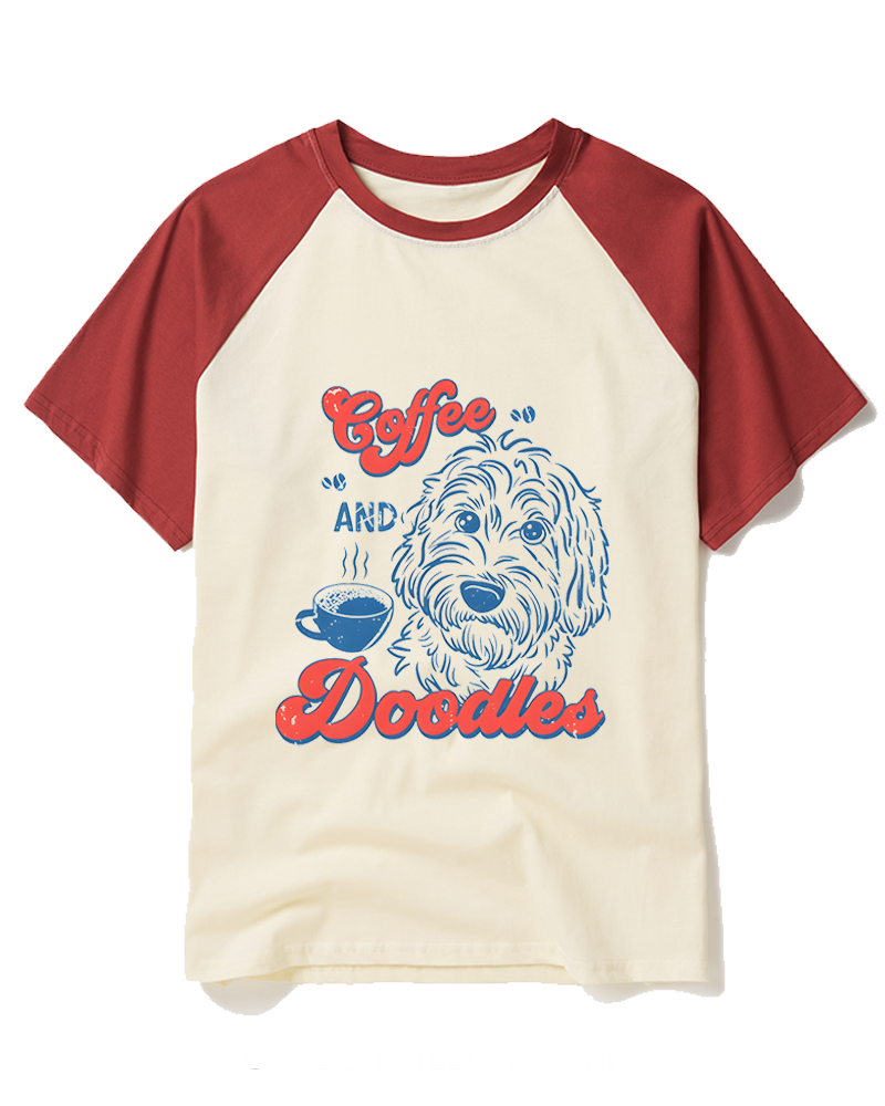 Coffee and Doodles 1970s Raglan Baseball T-Shirt image 1