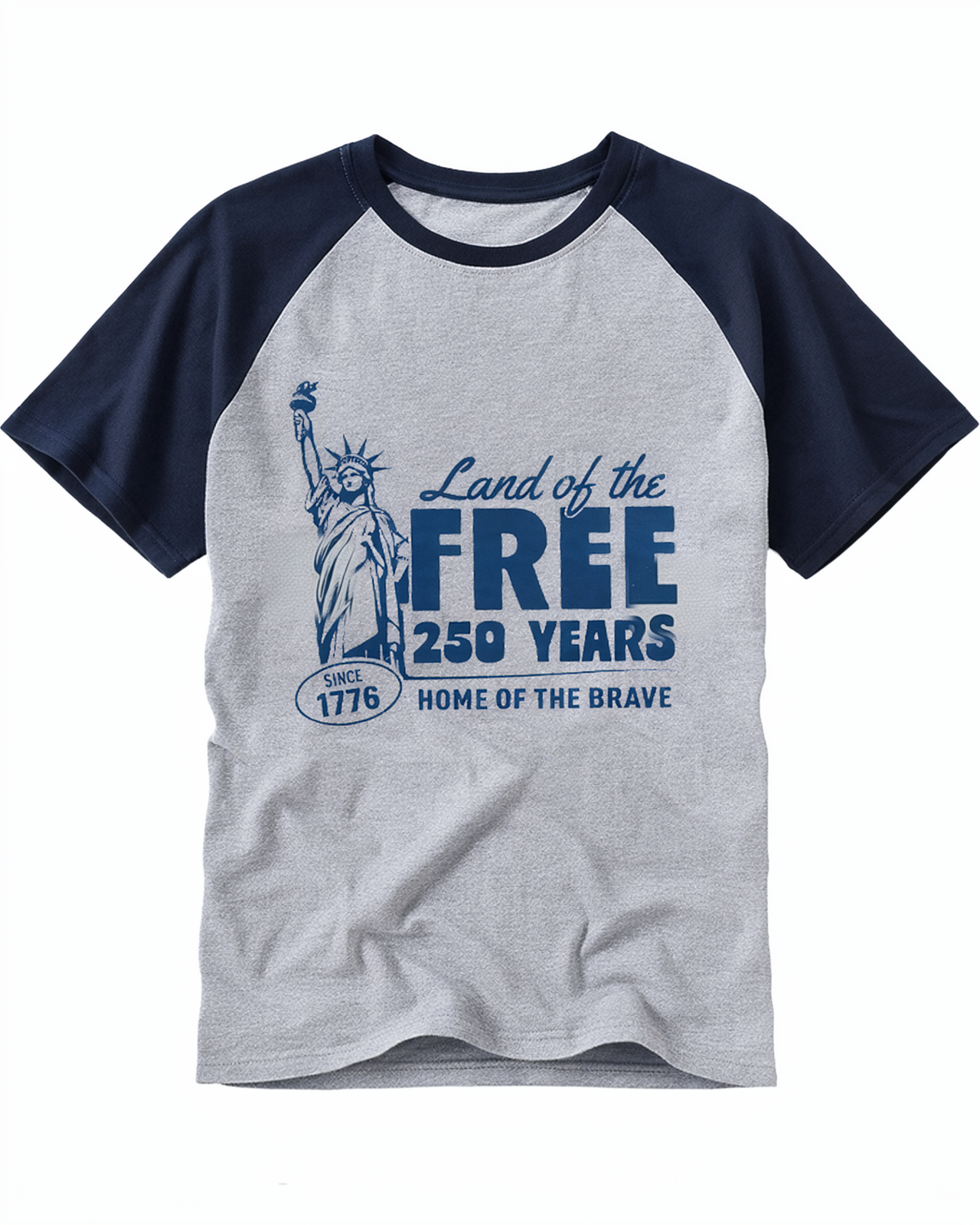 Retro Patriotic 1776 Raglan Baseball T-Shirt image 1