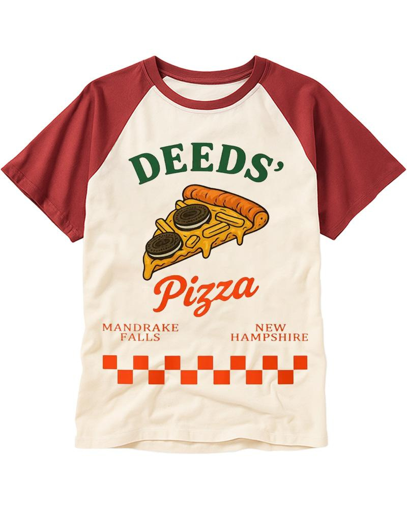 Mr. Deeds Pizza 1980s Raglan Baseball T-Shirt image 1