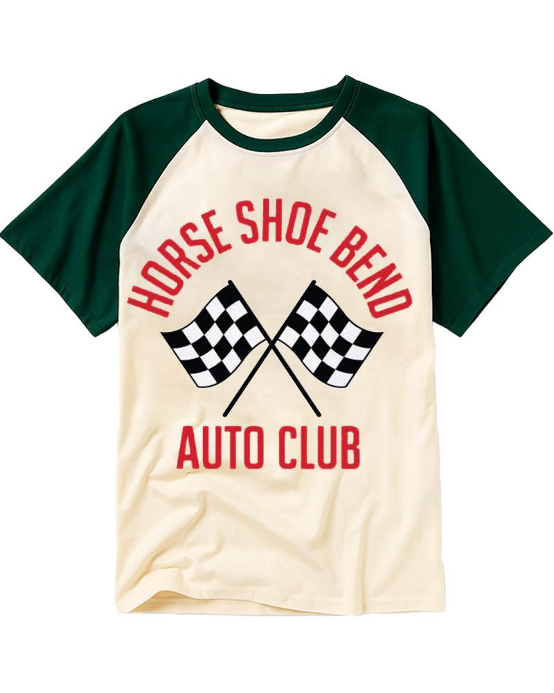 Horse Shoe Bend Auto Club 2010s Raglan Baseball T-Shirt image 1