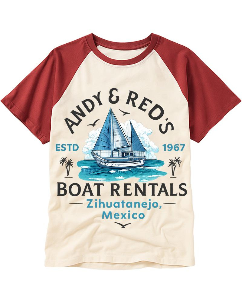 Boat Rentals 1990s Raglan Baseball T-Shirt image 1