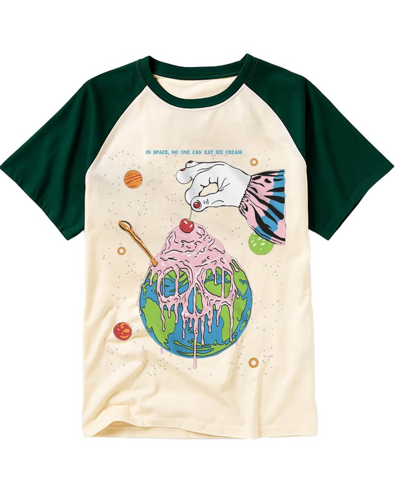 Ice Cream Poster 1970s Raglan Baseball T-Shirt image 1