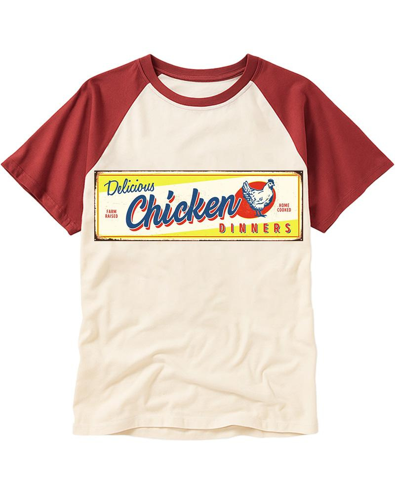 Delicious Chicken 1950s Raglan Baseball T-Shirt image 1