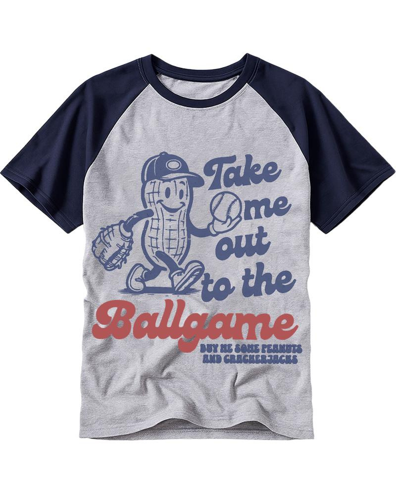 Take Me Out To The Ballgame 1950s Raglan Baseball T-Shirt image 1