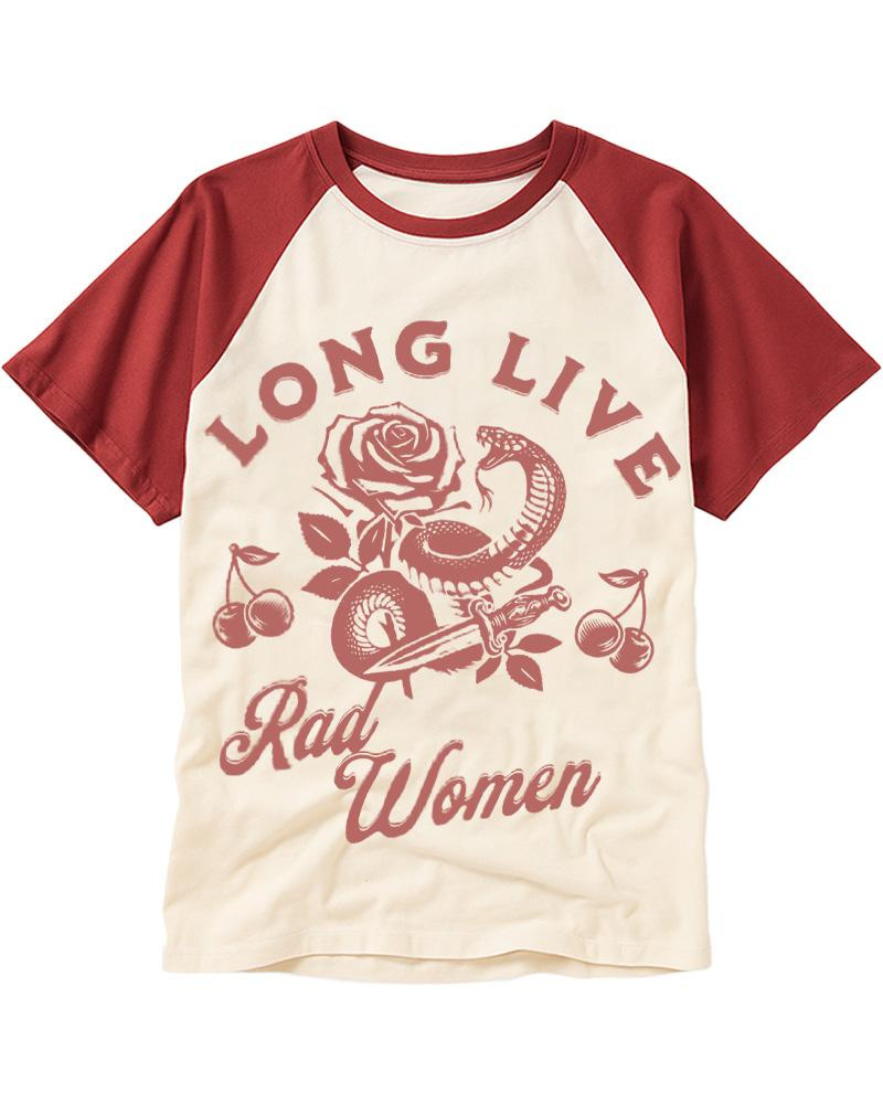 Long Live Rad Women 1960s Raglan Baseball T-Shirt image 1