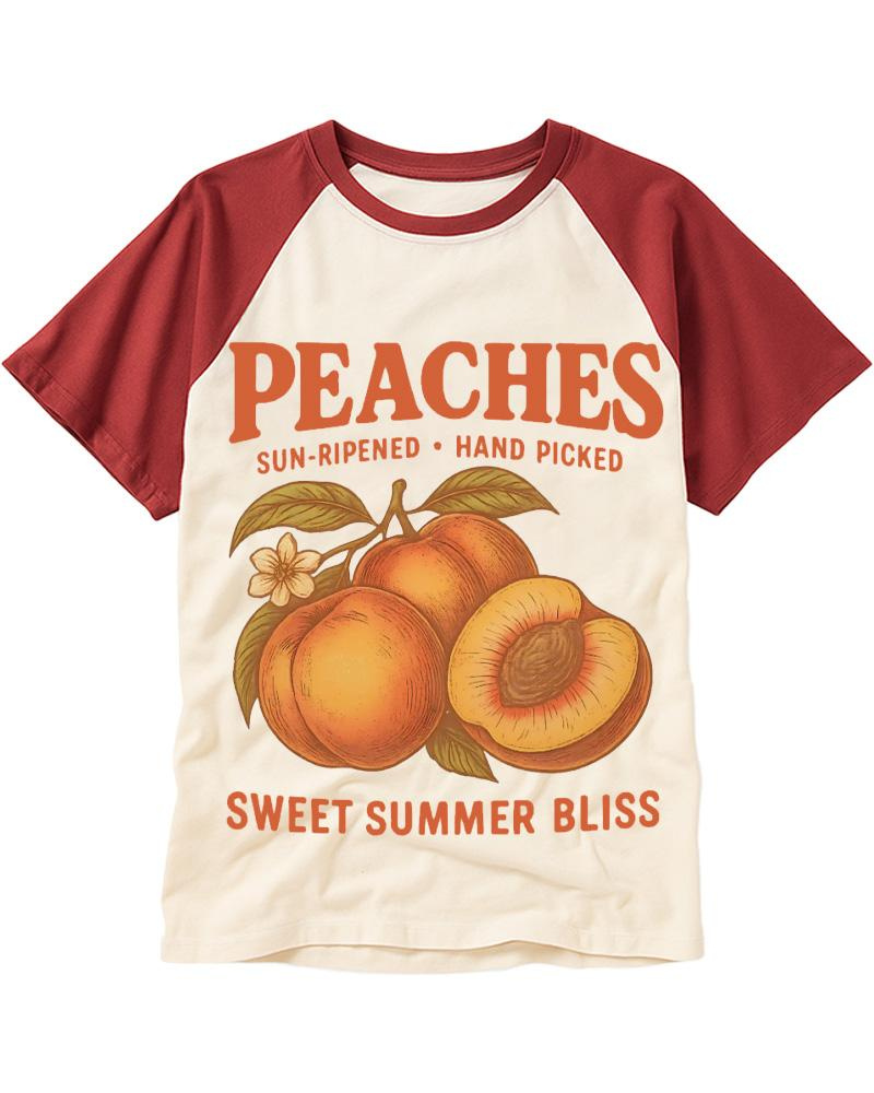 Peach 1970s Raglan Baseball T-Shirt image 1