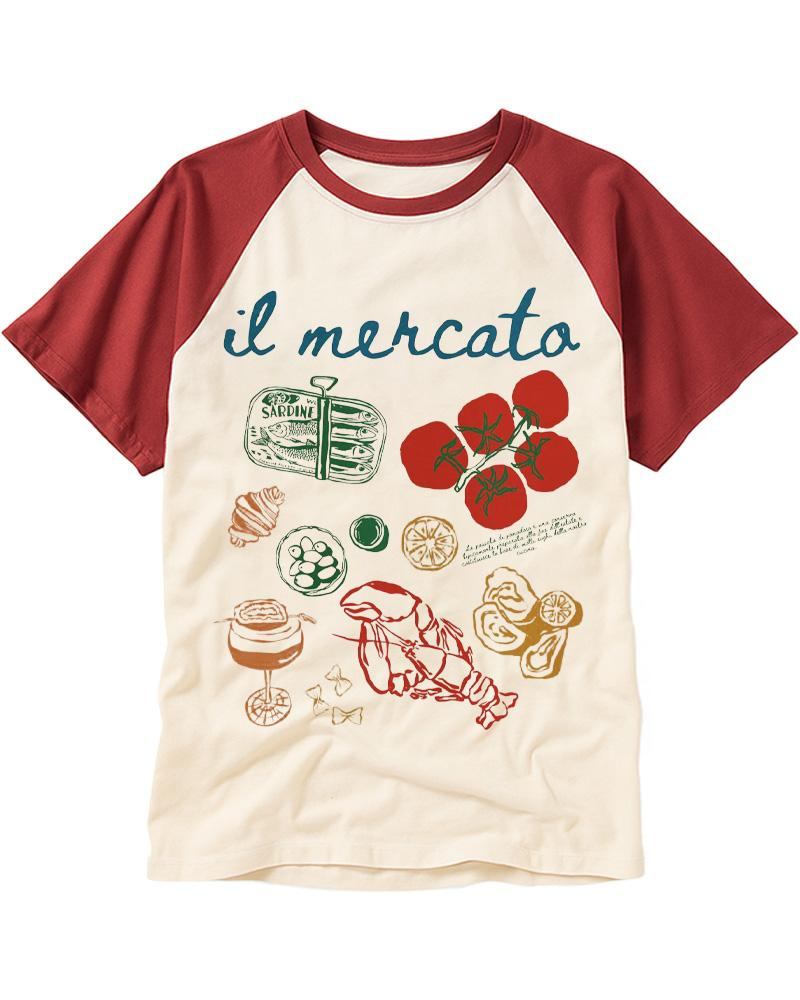Italian Market 1970s Raglan Baseball T-Shirt image 1