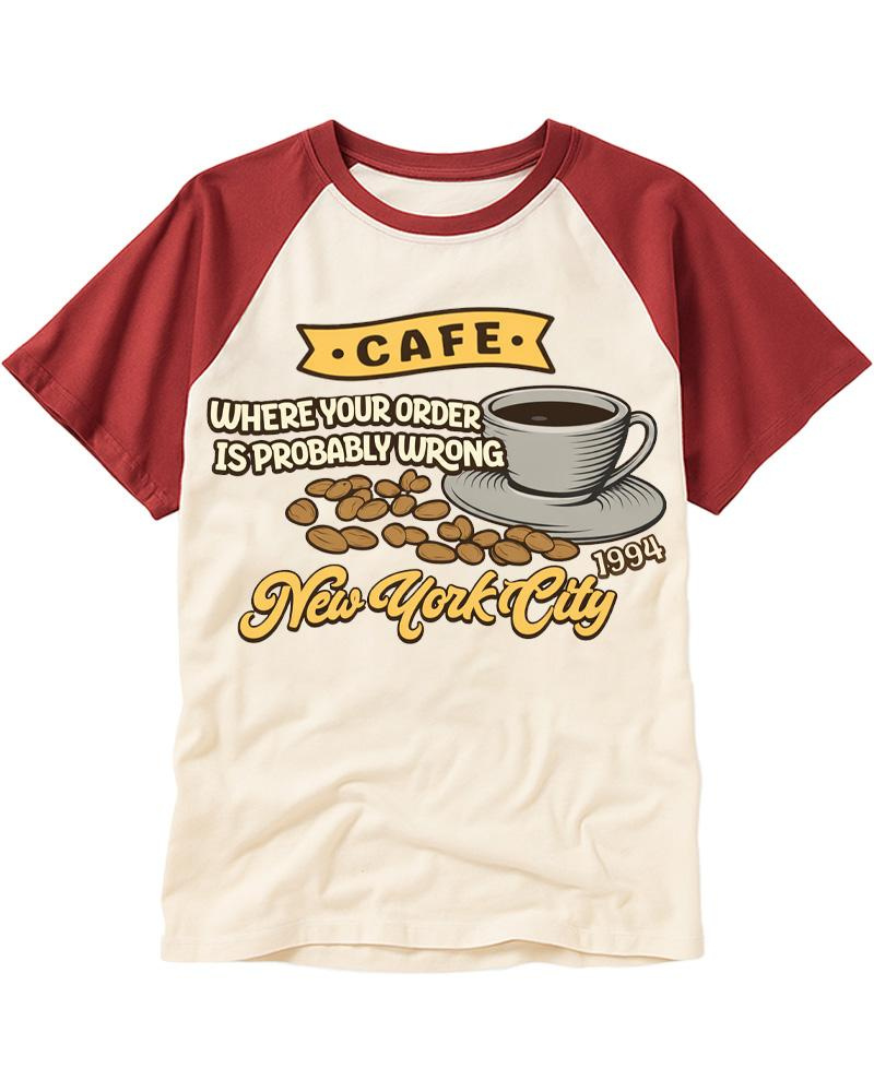 Cafe 1990s Raglan Baseball T-Shirt image 1