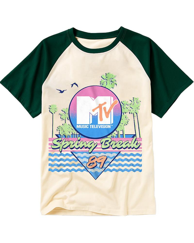 1980s Spring Break '89 Raglan Baseball T-Shirt image 1