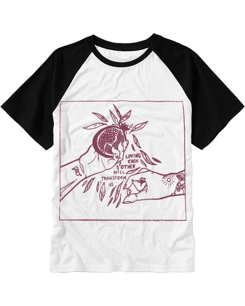 Loving Each Other Will Transform Us 1980s Raglan Baseball T-Shirt image 1