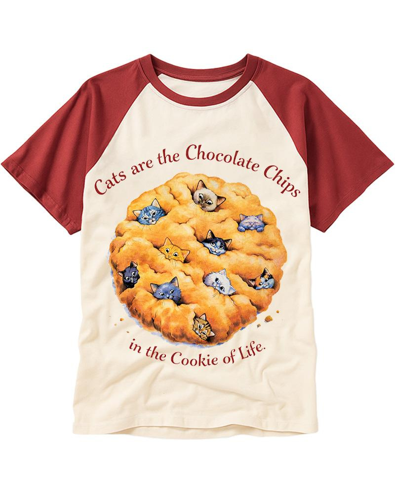 Cats are the Chocolate Chip 1990s Raglan Baseball T-Shirt image 1