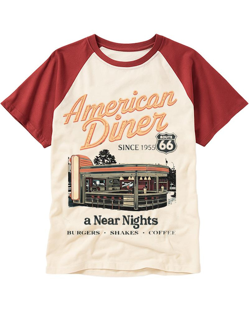 Route 66 1950s Raglan Baseball T-Shirt image 1