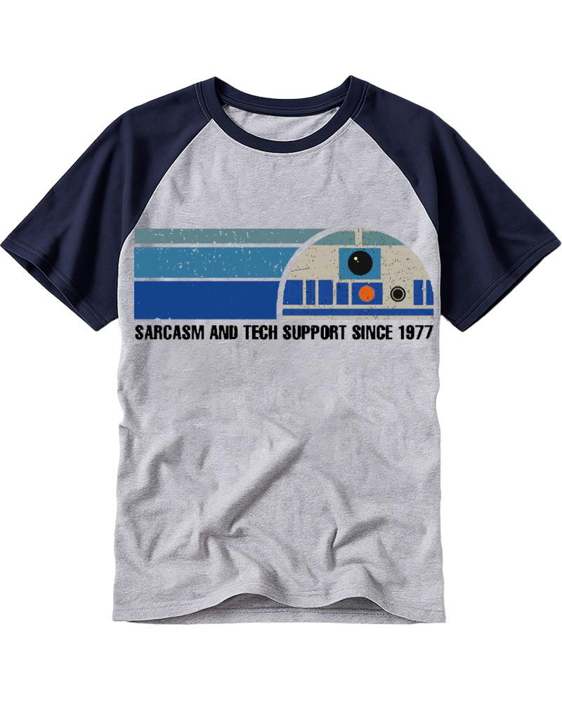 Sarcasm And Tech Support 1970s Raglan Baseball T-Shirt image 1