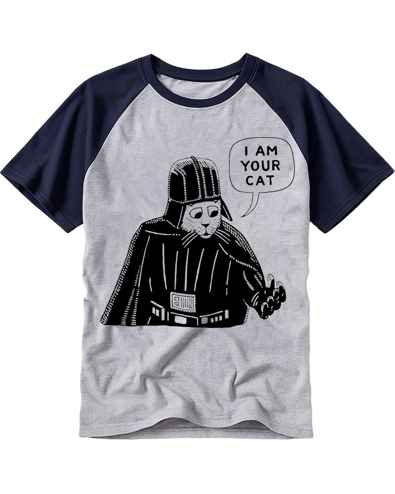 I Am Your Cat Funny Cat 1980s Raglan Baseball T-Shirt image 1