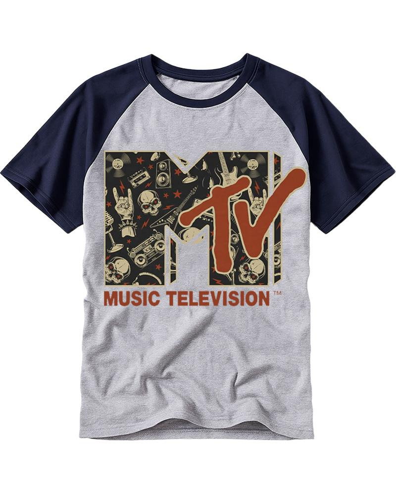 Vintage Rock n Roll Skull Guitar Heavy Metal 1980s Raglan Baseball T-Shirt image 1