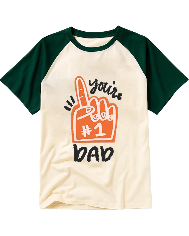 You're #1 Dad 1990s Raglan Baseball T-Shirt image 1