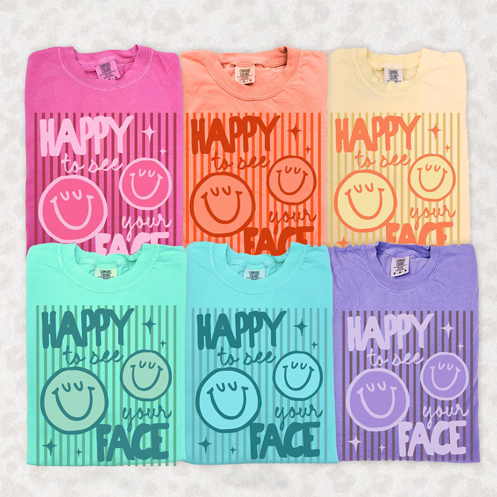 Happy To See Your Face Smile Teacher T-Shirt image 1