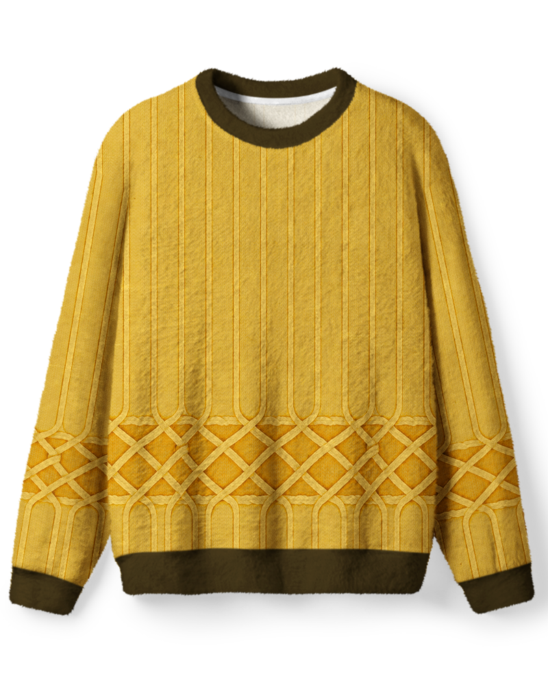 Vintage 1970s Classic Film Inspired Mustard Yellow Knit Sweater image 1