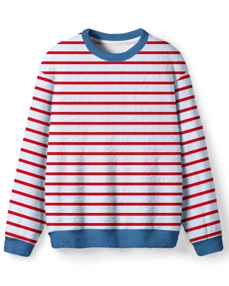 Red Blue Stripe Sweater image 1