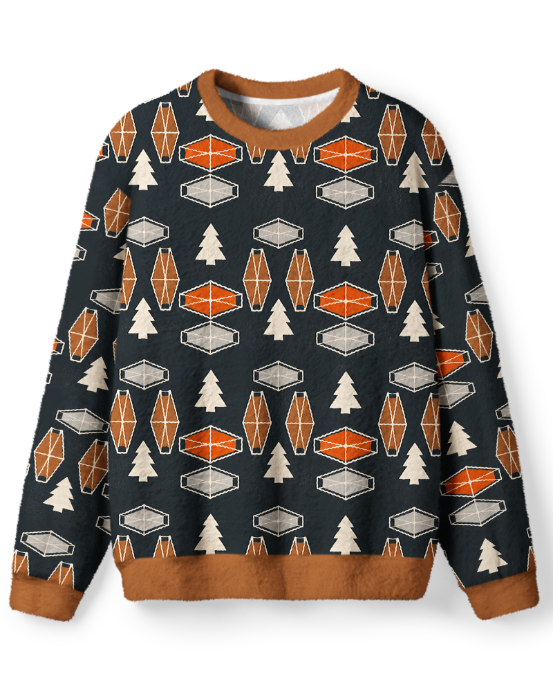 Vintage 1970s Charcoal Woodland Coffin Screen-Inspired Sweater image 1