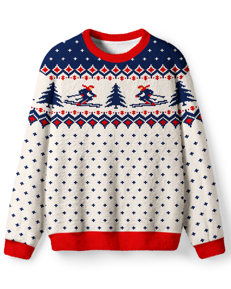 Vintage 1960s Alpine Ski Christmas Sweater image 1