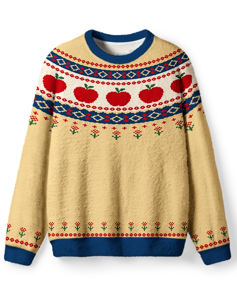 Vintage 1970s Apple Orchard Christmas Sweater image 1