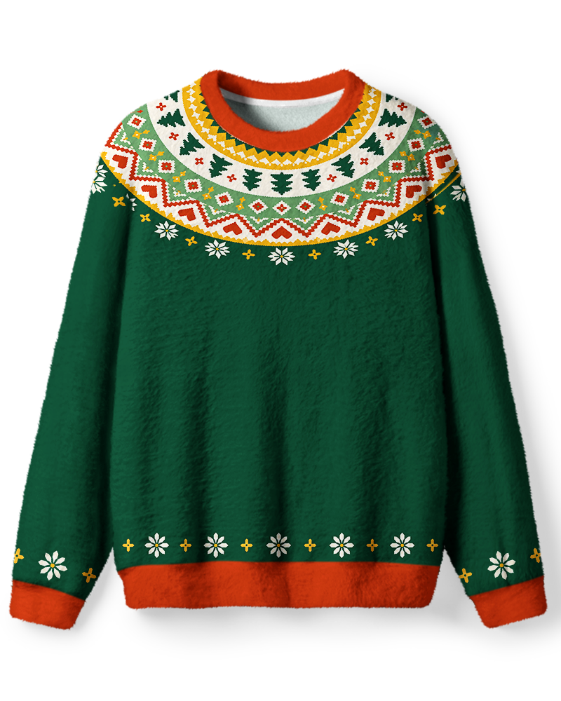 Vintage 1970s Evergreen Heart Christmas Sweater image 1
