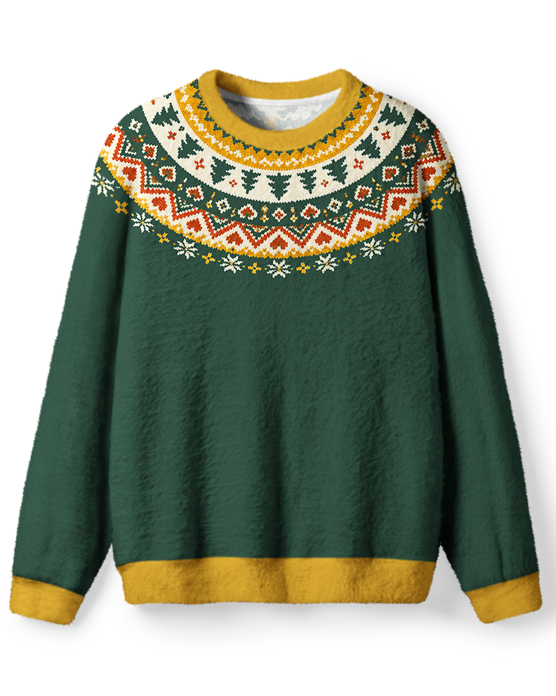 Vintage 1970s Evergreen Pine Christmas Sweater image 1