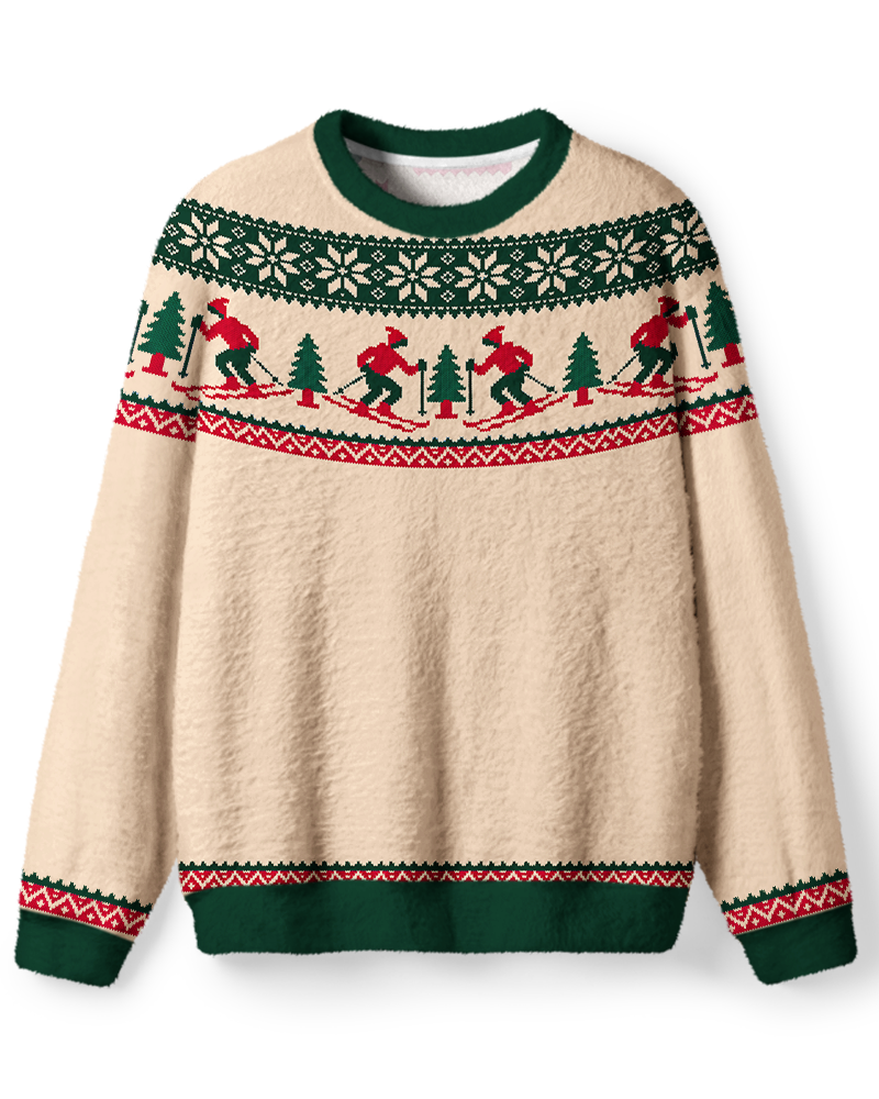 Vintage 1960s Nordic Ski Christmas Sweater image 1