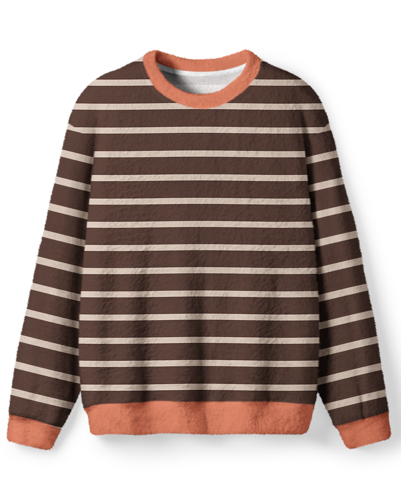Vintage 1970s Desert Road Brown Stripe Sweater image 1