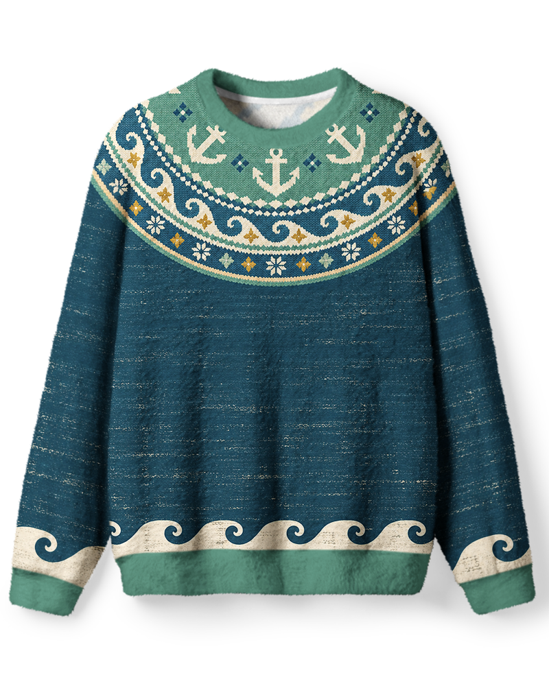 Vintage 1970s Coastal Anchor Sweater image 1