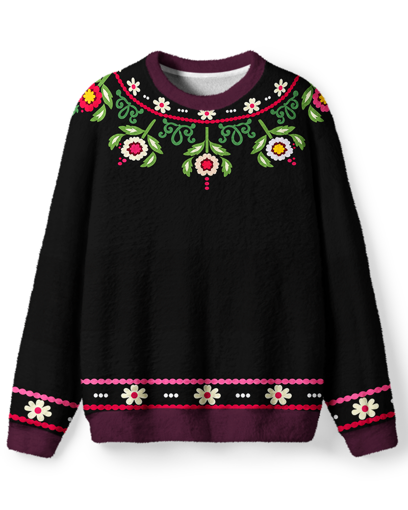 Vintage 2000s Folk Floral Sweater image 1