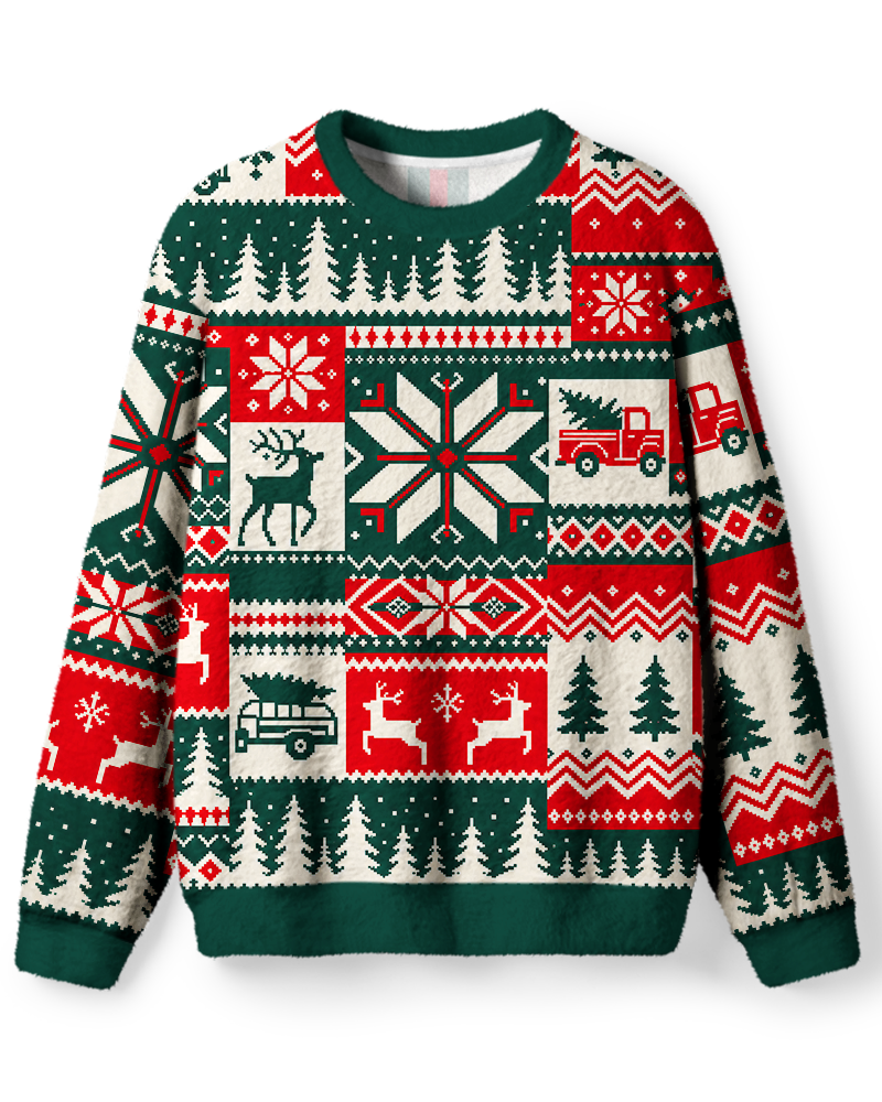 Vintage Christmas Patchwork Sweater image 1